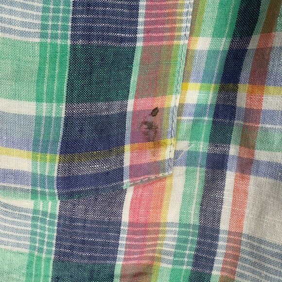 Tommy Bahama Linen Shorts Mens 35 Reversible Plaid & Paisley Floral Multicolor - Picture 10 of 14